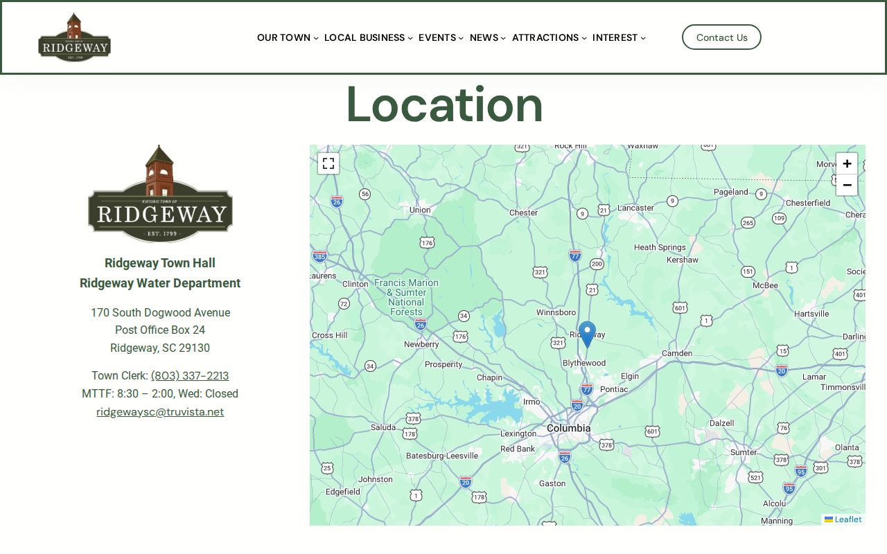 Ridgeway warrant records contact route in Fairfield County