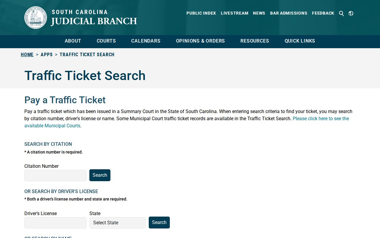 Fairfield County traffic warrant: South Carolina Traffic Ticket Search
